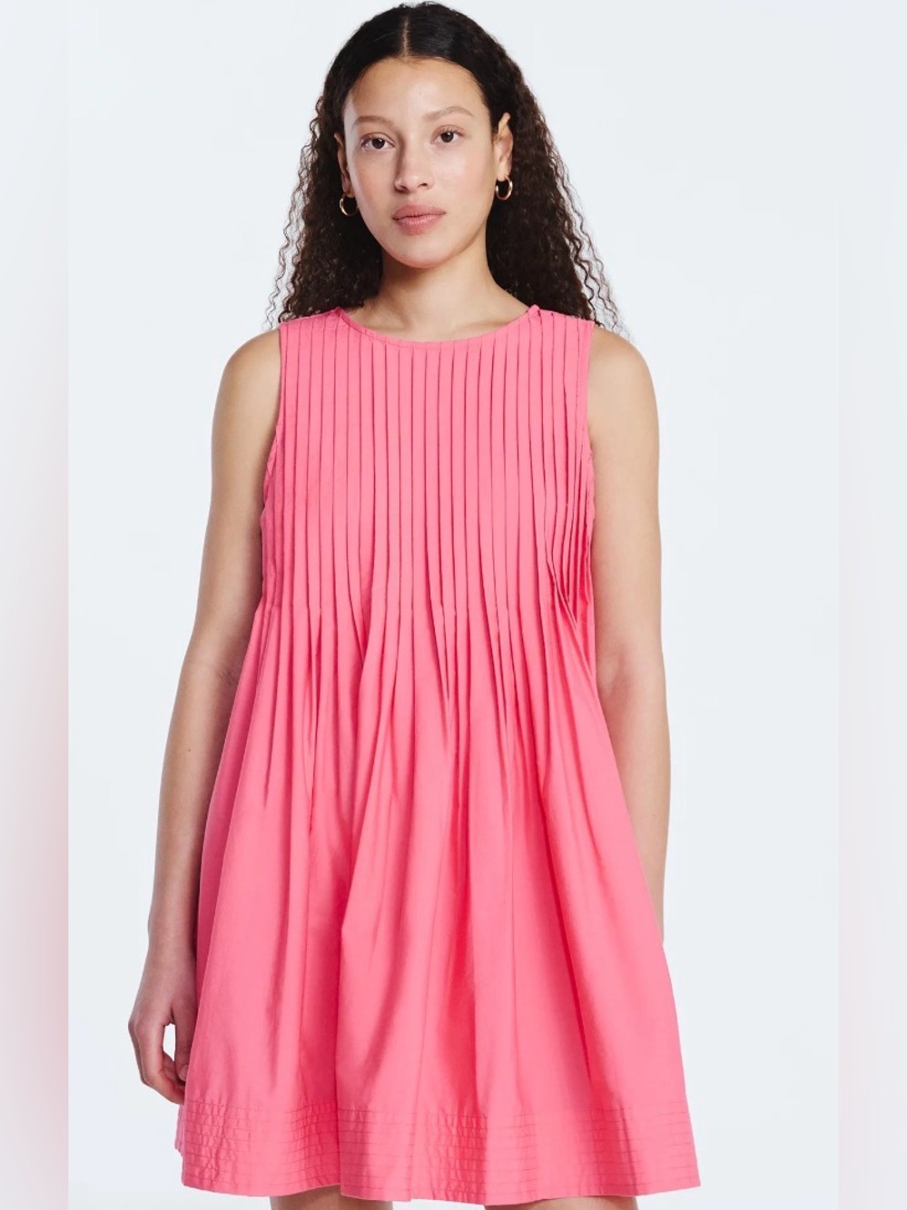 Free Assembly Women's Sleeveless Pleated Mini Dress